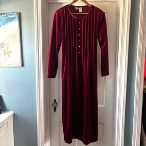 NWT Vintage Chiasso Dark Red Velvet Maxi Dress Ribbon Tie Size 6